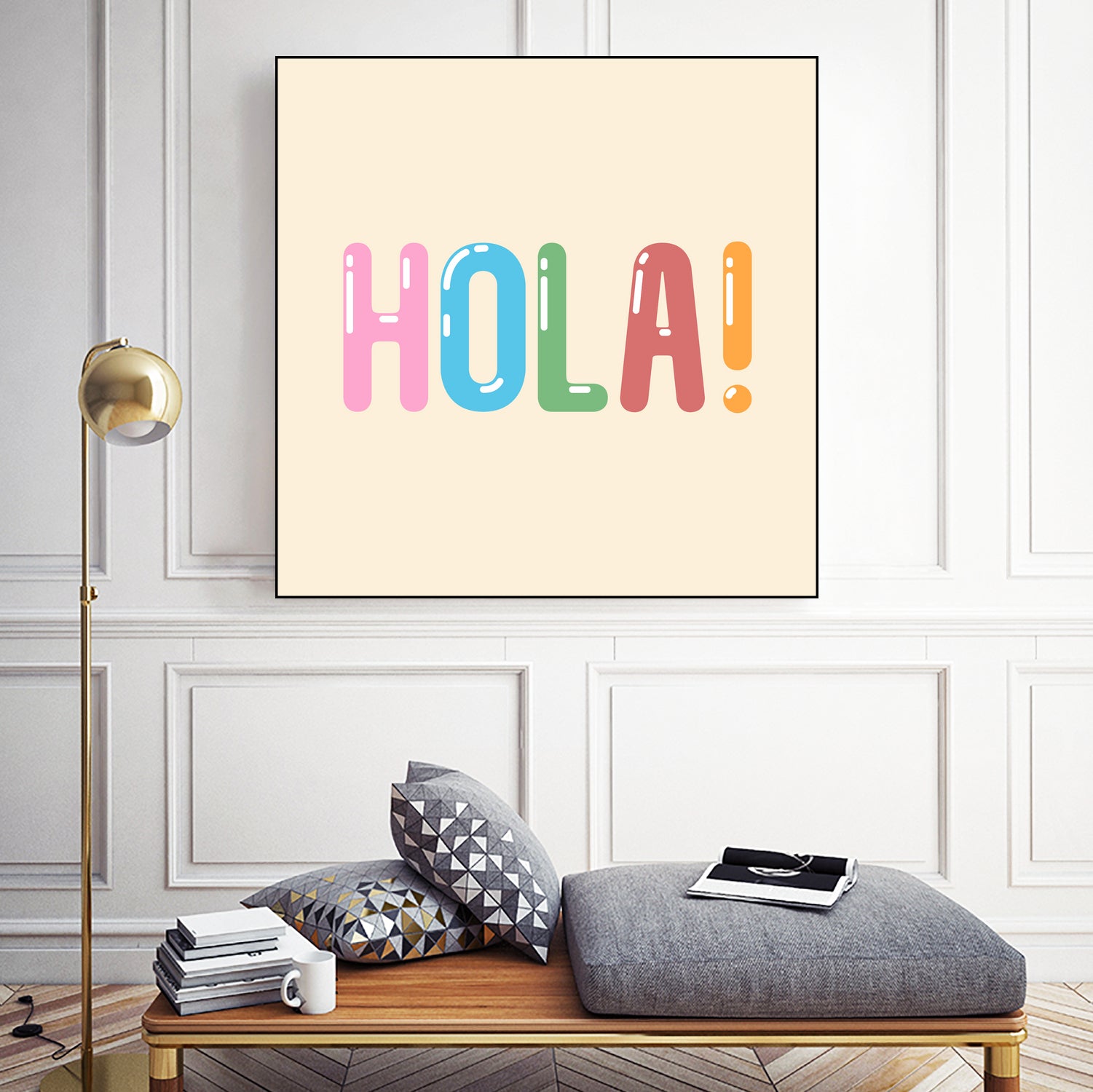 Hola! by Francisco Moreno on GIANT ART - yellow typography