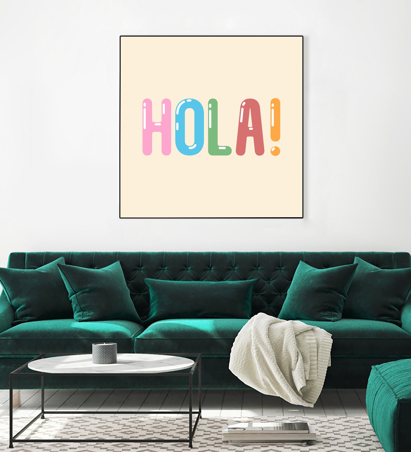 Hola! by Francisco Moreno on GIANT ART - yellow typography