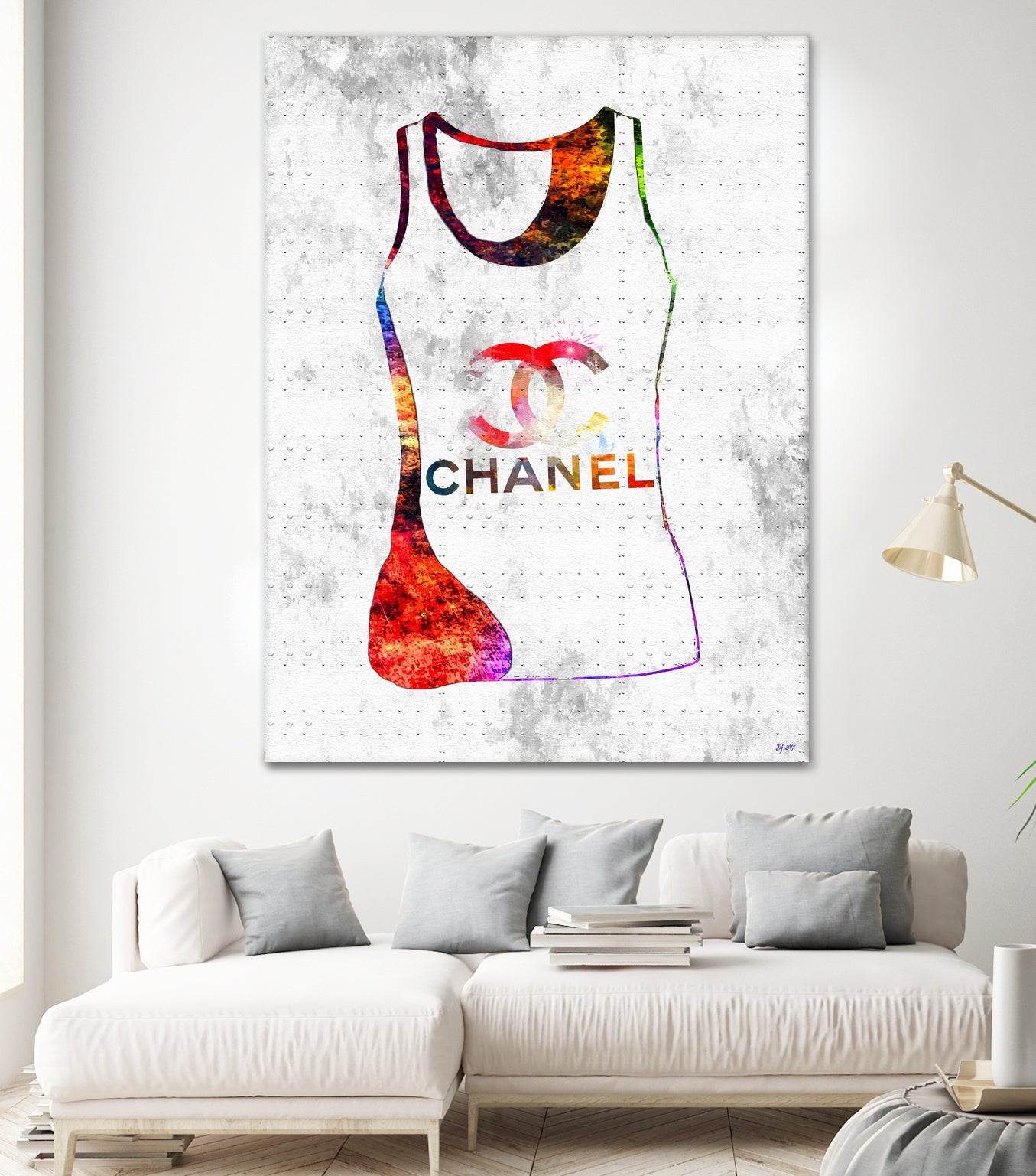 Chanel Shirt by Daniel Janda on GIANT ART - pink mixed media