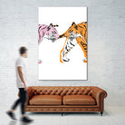 TIGER LOVE by VICTOR ABARCA on GIANT ART - pink digital painting