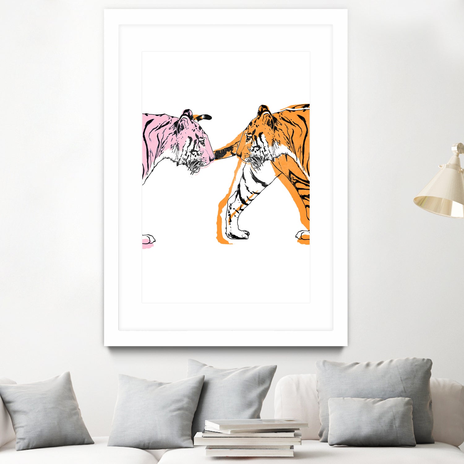 TIGER LOVE by VICTOR ABARCA on GIANT ART - pink digital painting