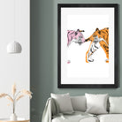 TIGER LOVE by VICTOR ABARCA on GIANT ART - pink digital painting