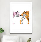 TIGER LOVE by VICTOR ABARCA on GIANT ART - pink digital painting