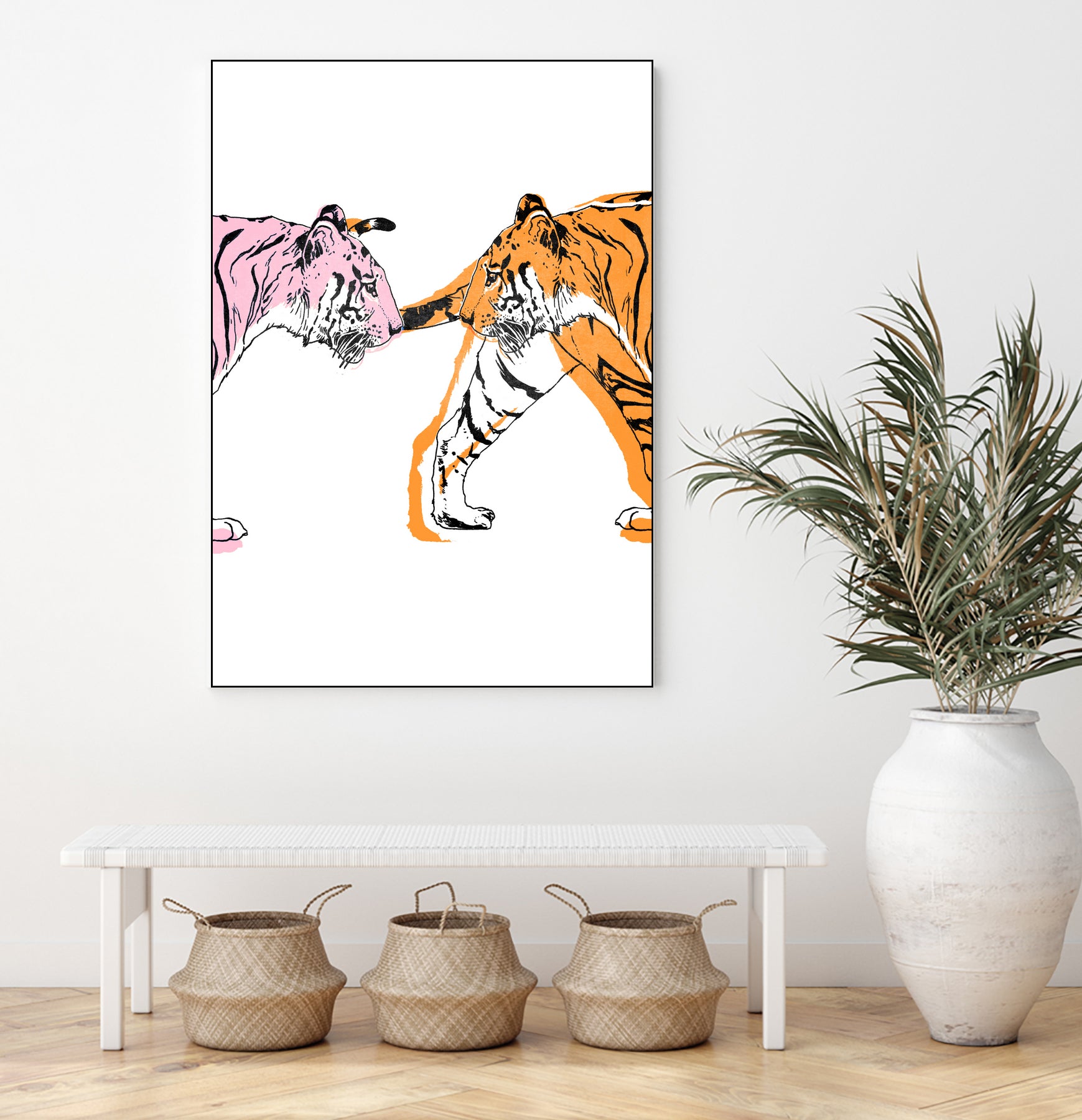 TIGER LOVE by VICTOR ABARCA on GIANT ART - pink digital painting