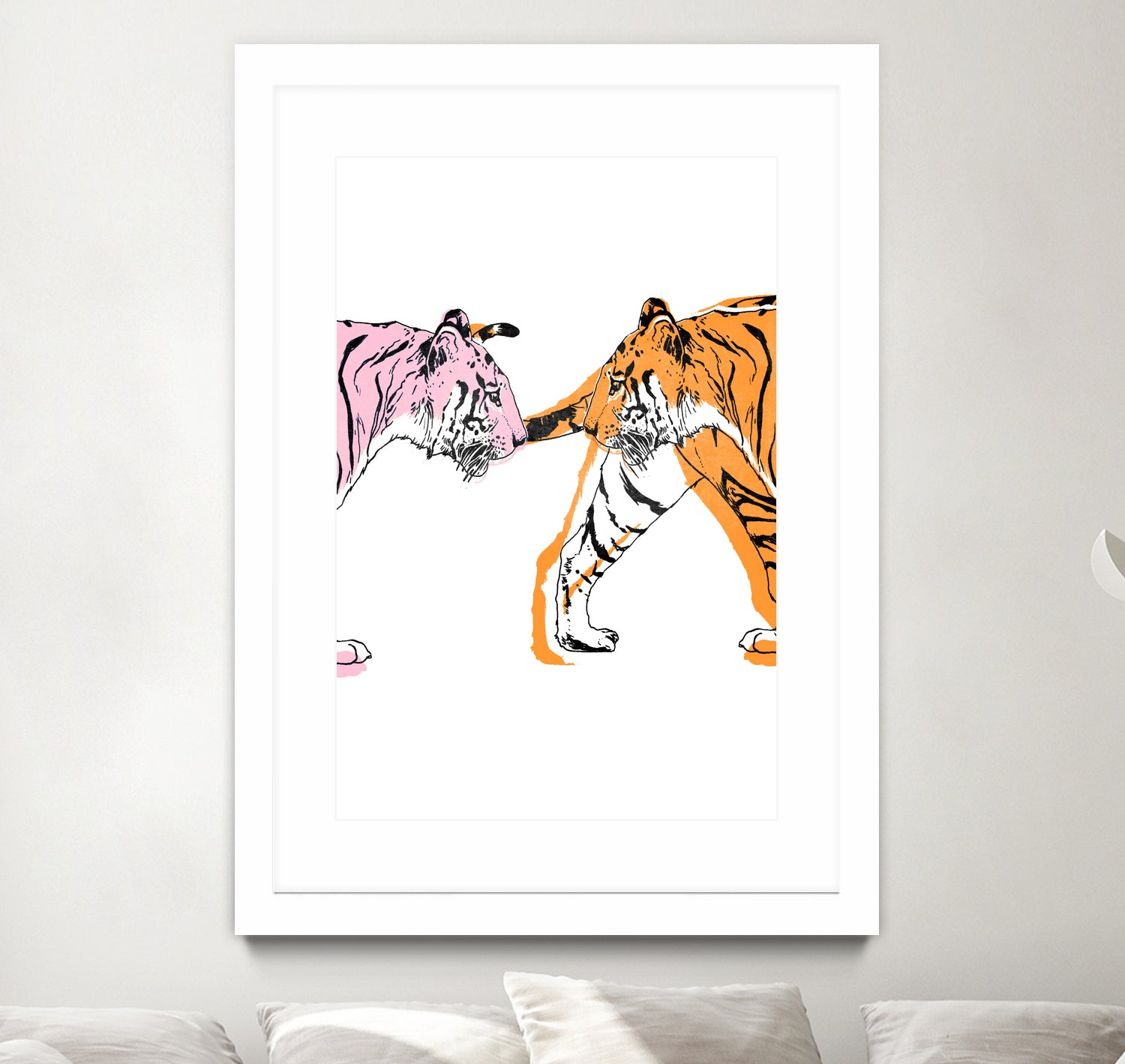 TIGER LOVE by VICTOR ABARCA on GIANT ART - pink digital painting