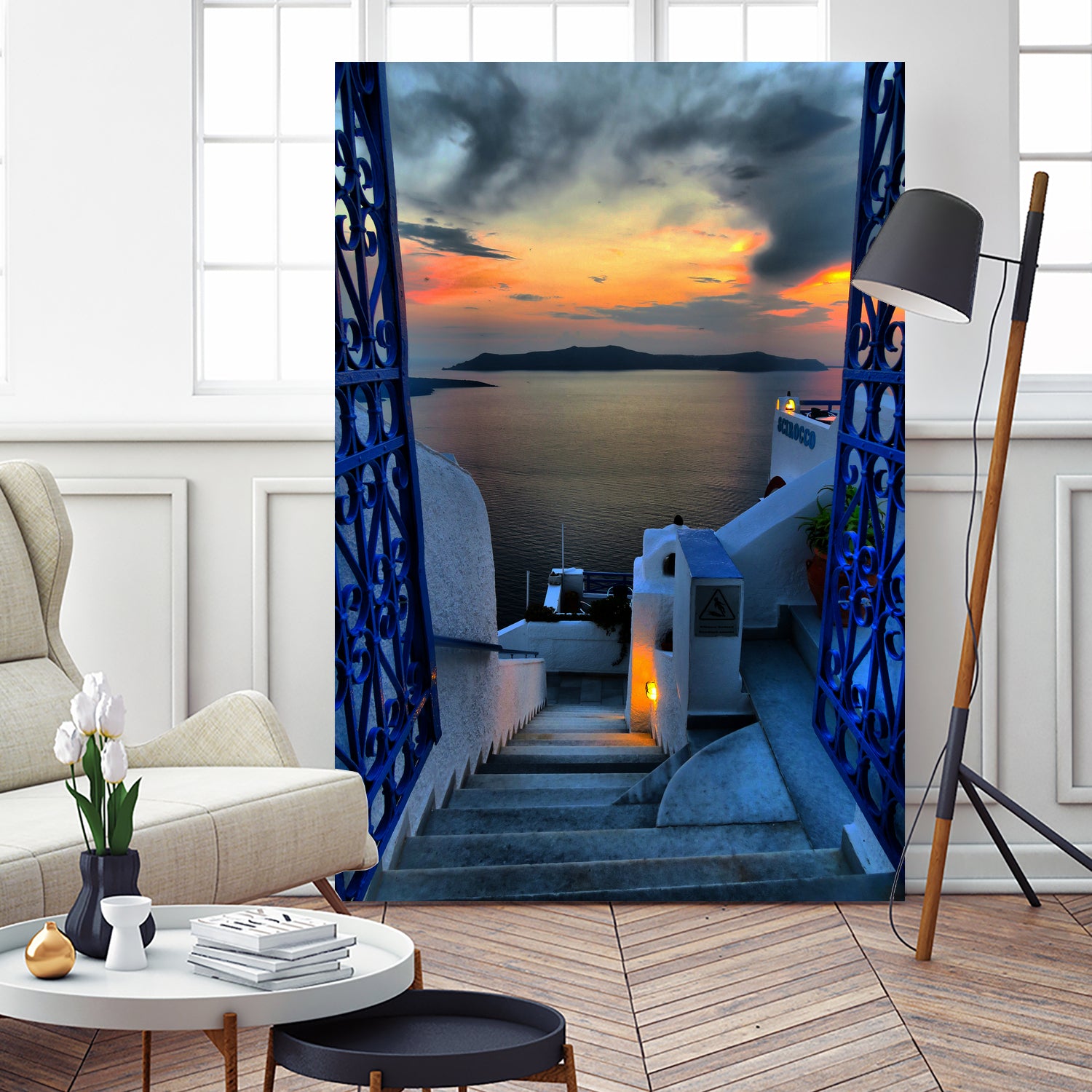 Santorini 15 by Haris Kavalla on GIANT ART - blue photo manipulation