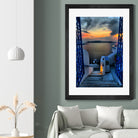 Santorini 15 by Haris Kavalla on GIANT ART - blue photo manipulation