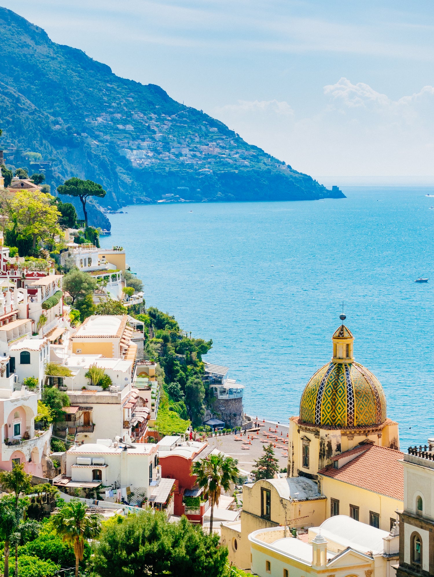 Amalfi coast (Positano) by Miemo Penttinen on GIANT ART - blue photo illustration