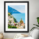 Amalfi coast (Positano) by Miemo Penttinen on GIANT ART - blue photo illustration