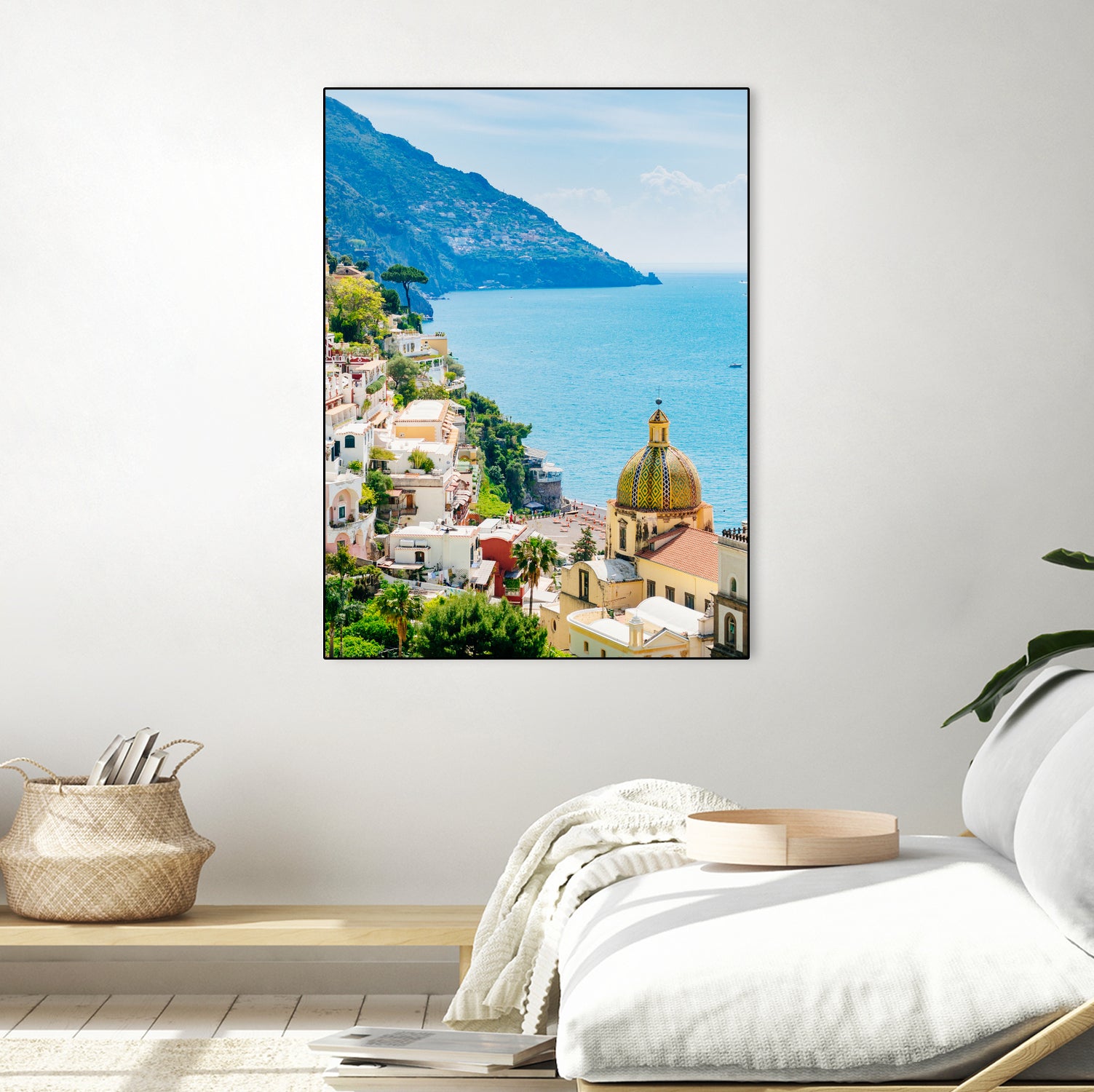 Amalfi coast (Positano) by Miemo Penttinen on GIANT ART - blue photo illustration