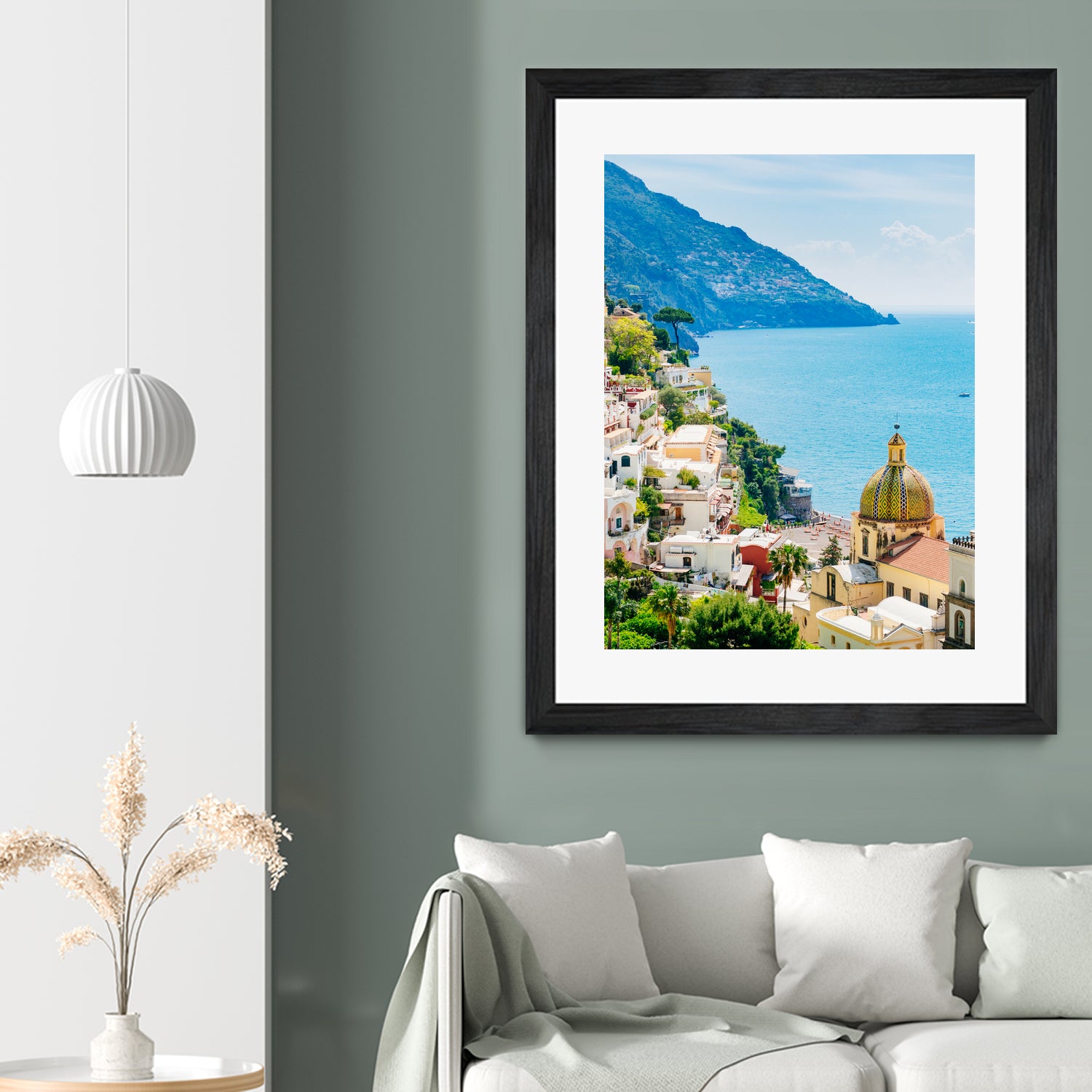 Amalfi coast (Positano) by Miemo Penttinen on GIANT ART - blue photo illustration