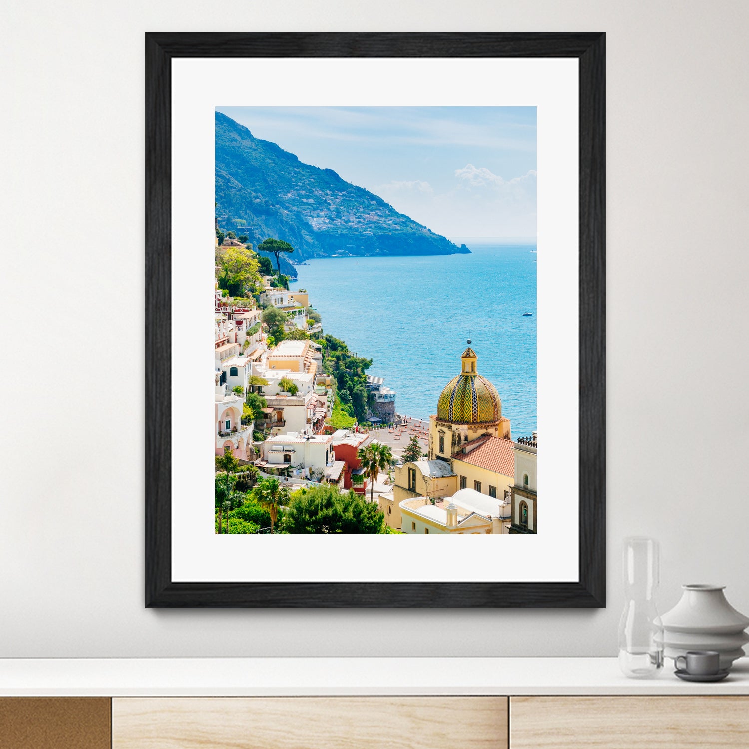 Amalfi coast (Positano) by Miemo Penttinen on GIANT ART - blue photo illustration