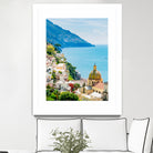 Amalfi coast (Positano) by Miemo Penttinen on GIANT ART - blue photo illustration