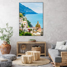 Amalfi coast (Positano) by Miemo Penttinen on GIANT ART - blue photo illustration