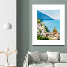 Amalfi coast (Positano) by Miemo Penttinen on GIANT ART - blue photo illustration