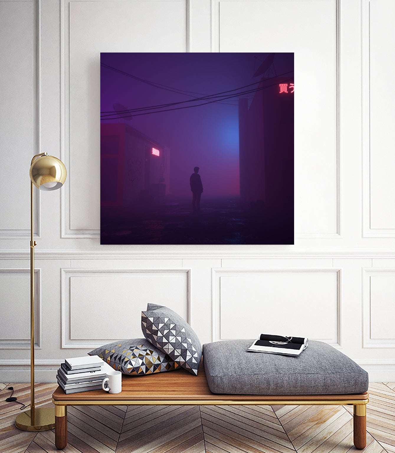 Fog Buildings by Nick Kempton on GIANT ART - blue 3d art
