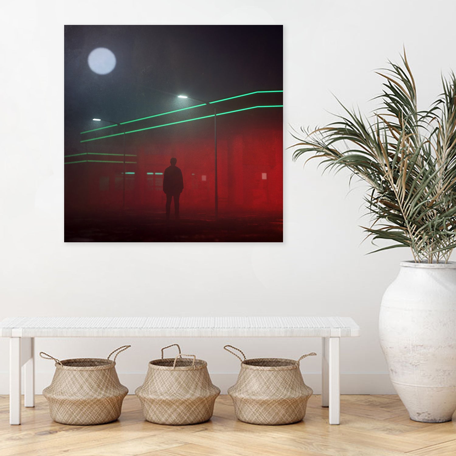 Gas Station Fog by Nick Kempton on GIANT ART - red digital painting