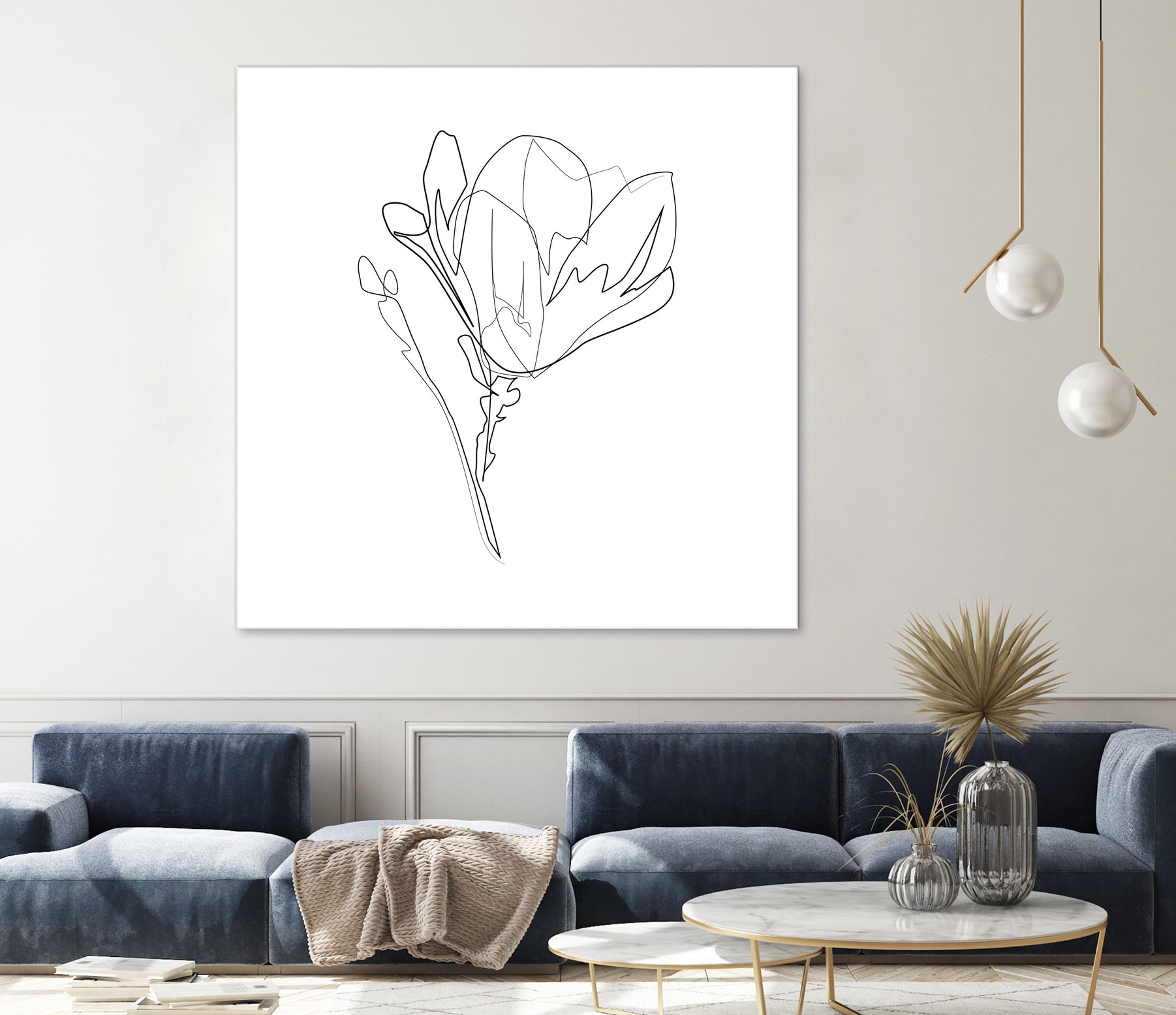 Magnolia Flower Print #4 by Parinta Sofia Stefanopoulou on GIANT ART - white digital drawing