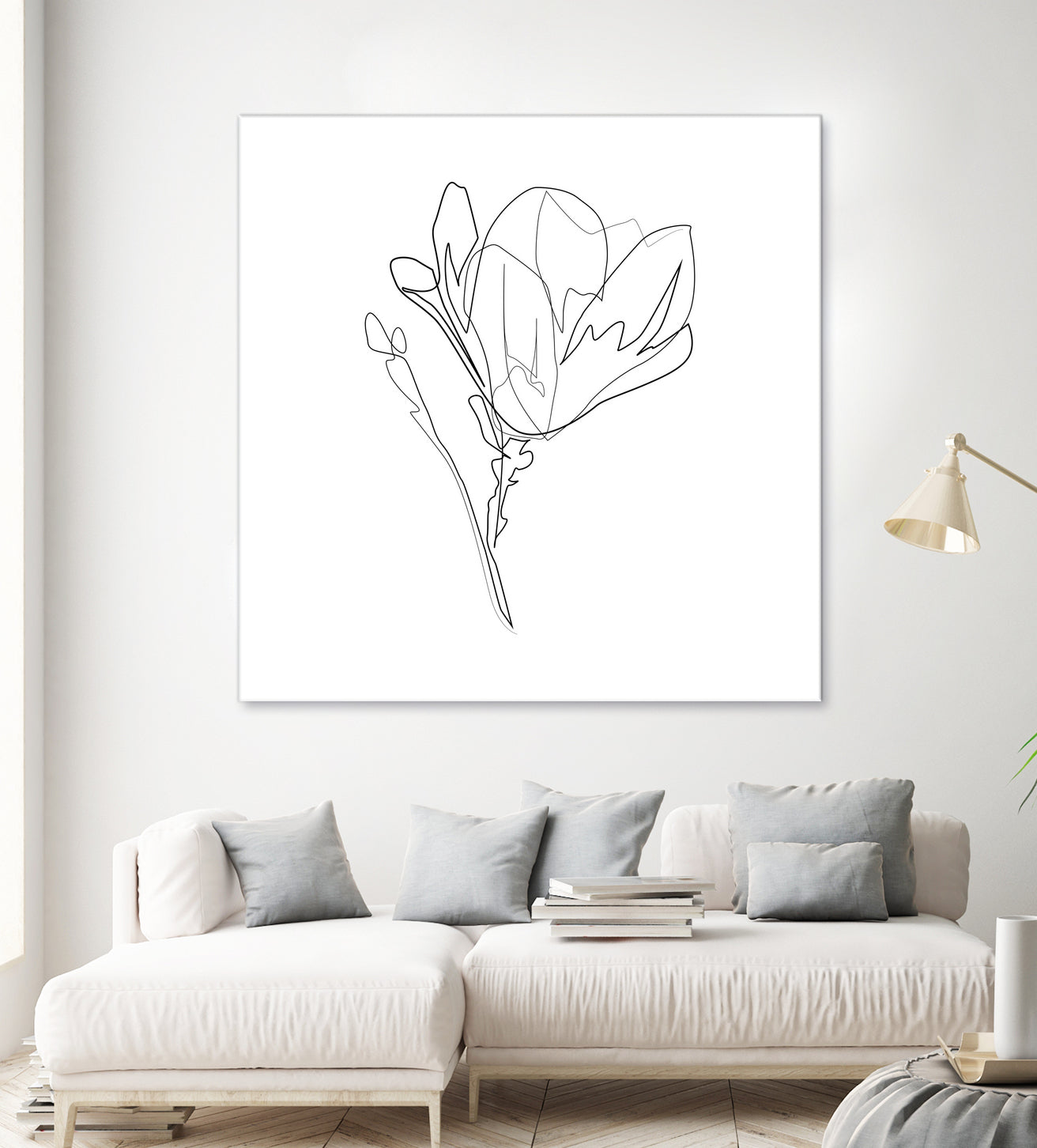 Magnolia Flower Print #4 by Parinta Sofia Stefanopoulou on GIANT ART - white digital drawing