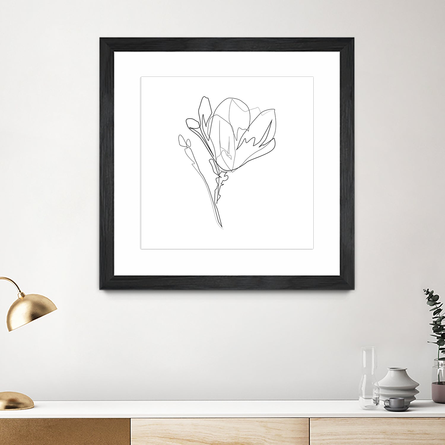 Magnolia Flower Print #4 by Parinta Sofia Stefanopoulou on GIANT ART - white digital drawing