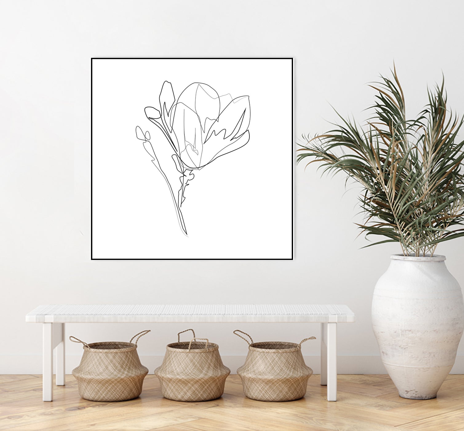 Magnolia Flower Print #4 by Parinta Sofia Stefanopoulou on GIANT ART - white digital drawing