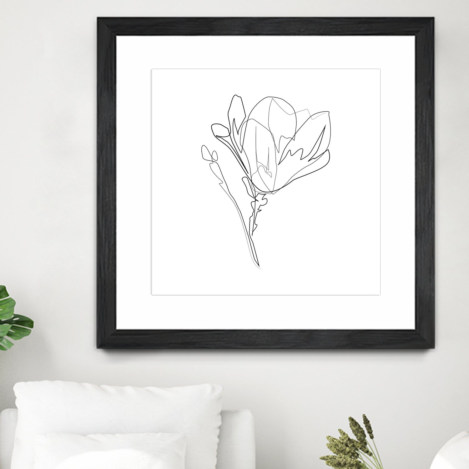 Magnolia Flower Print #4 by Parinta Sofia Stefanopoulou on GIANT ART - white digital drawing