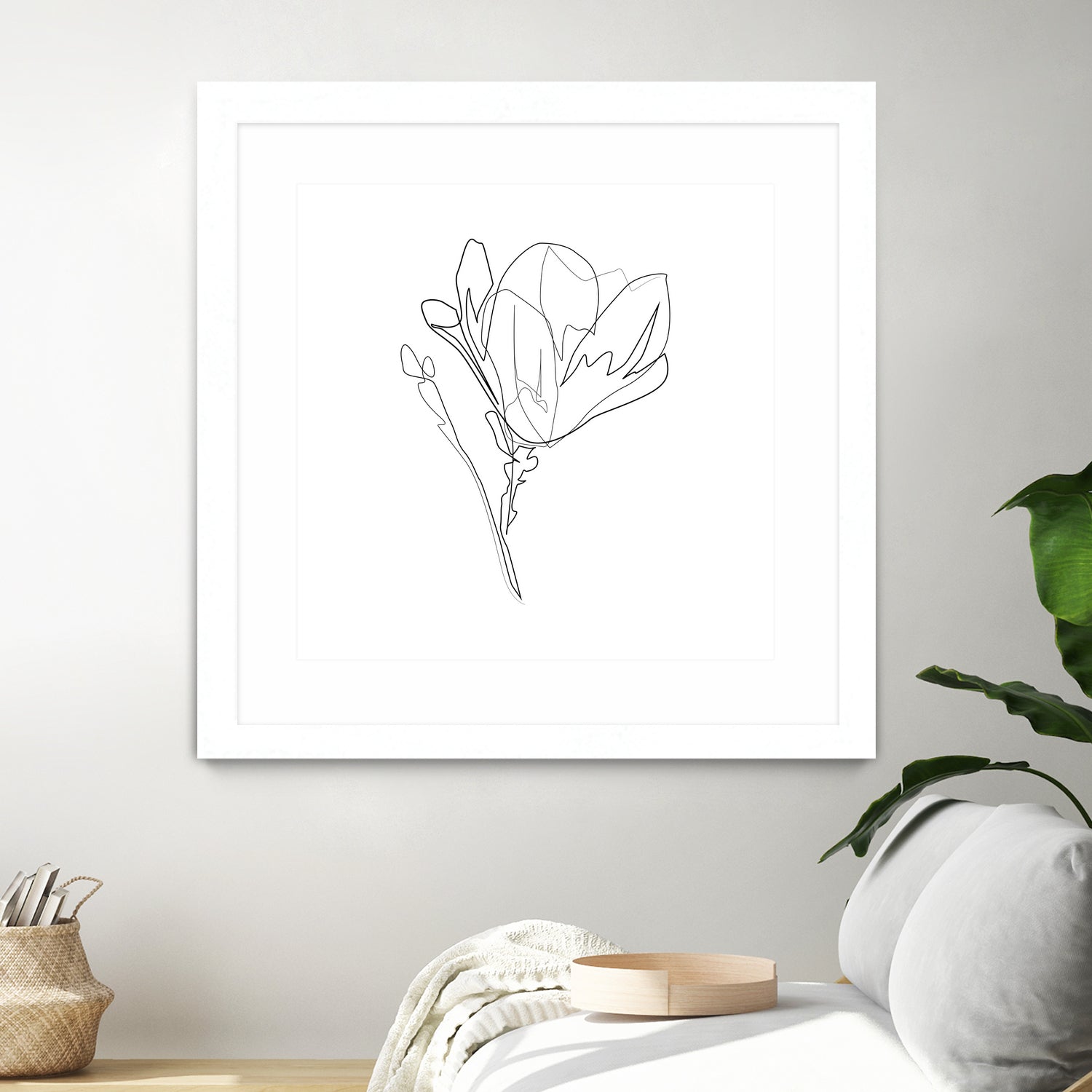 Magnolia Flower Print #4 by Parinta Sofia Stefanopoulou on GIANT ART - white digital drawing