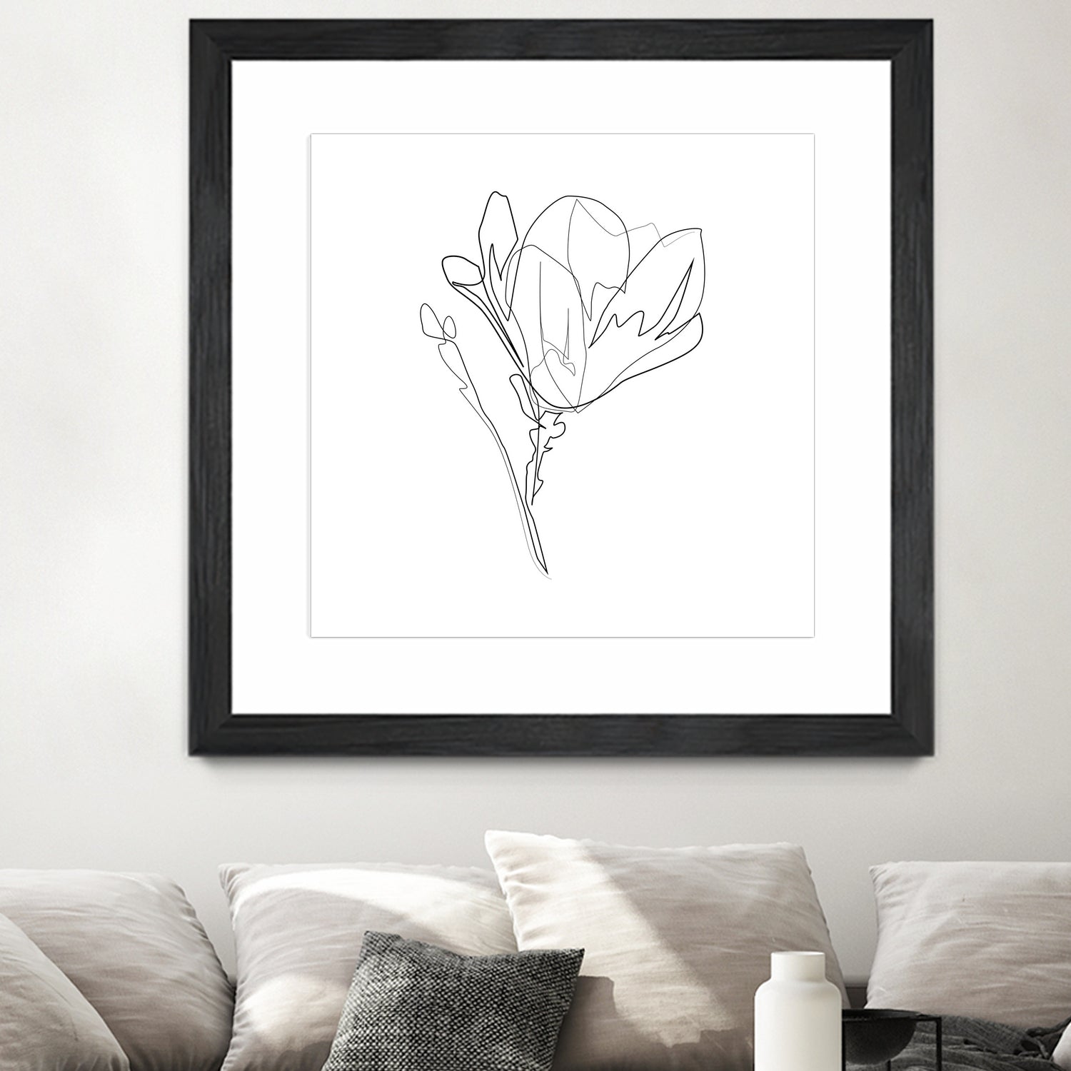 Magnolia Flower Print #4 by Parinta Sofia Stefanopoulou on GIANT ART - white digital drawing