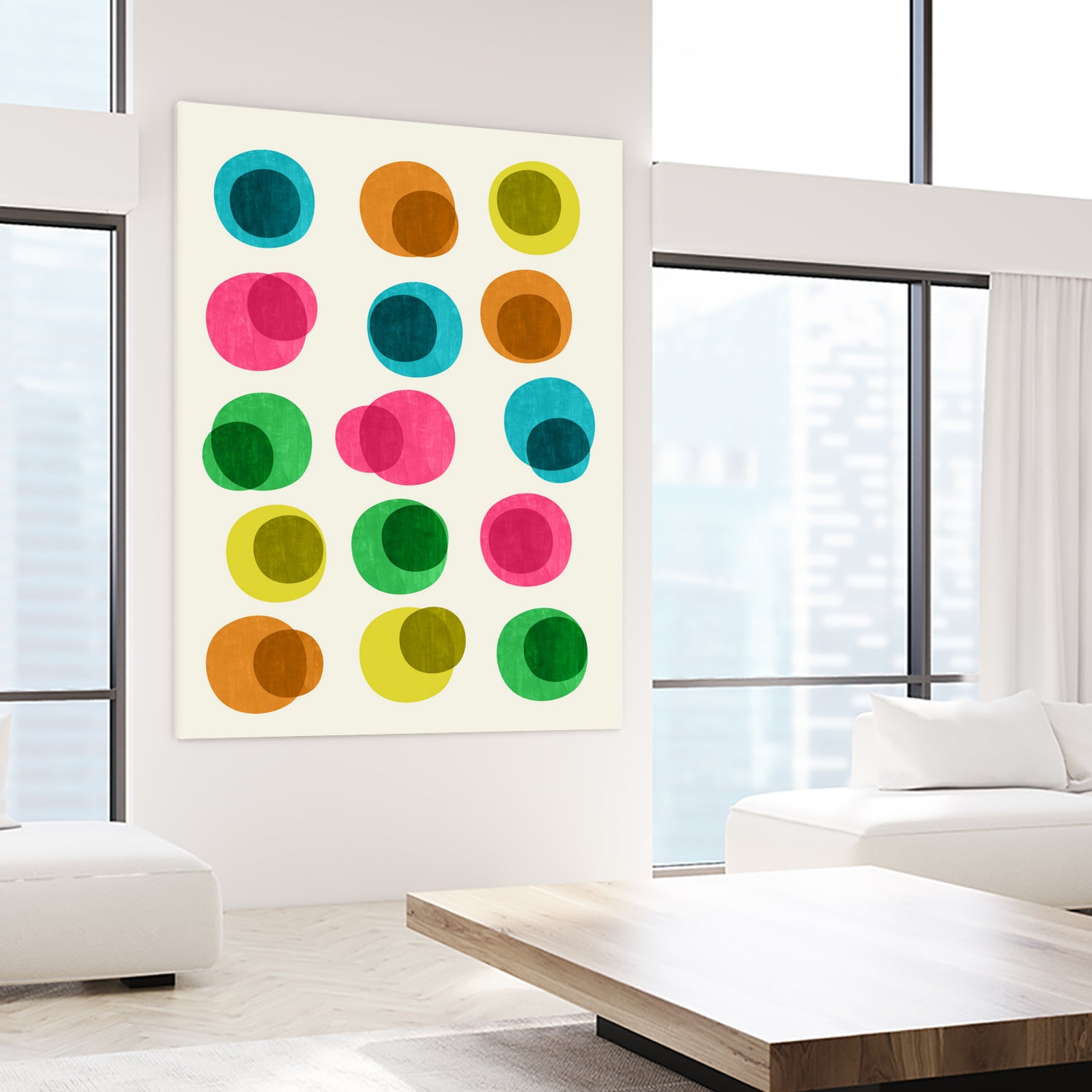 An Array of Circles by Trevor May on GIANT ART - pink digital painting