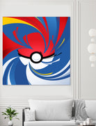 Pokemon Ball by Nikita Abakumov on GIANT ART - red vector illustration