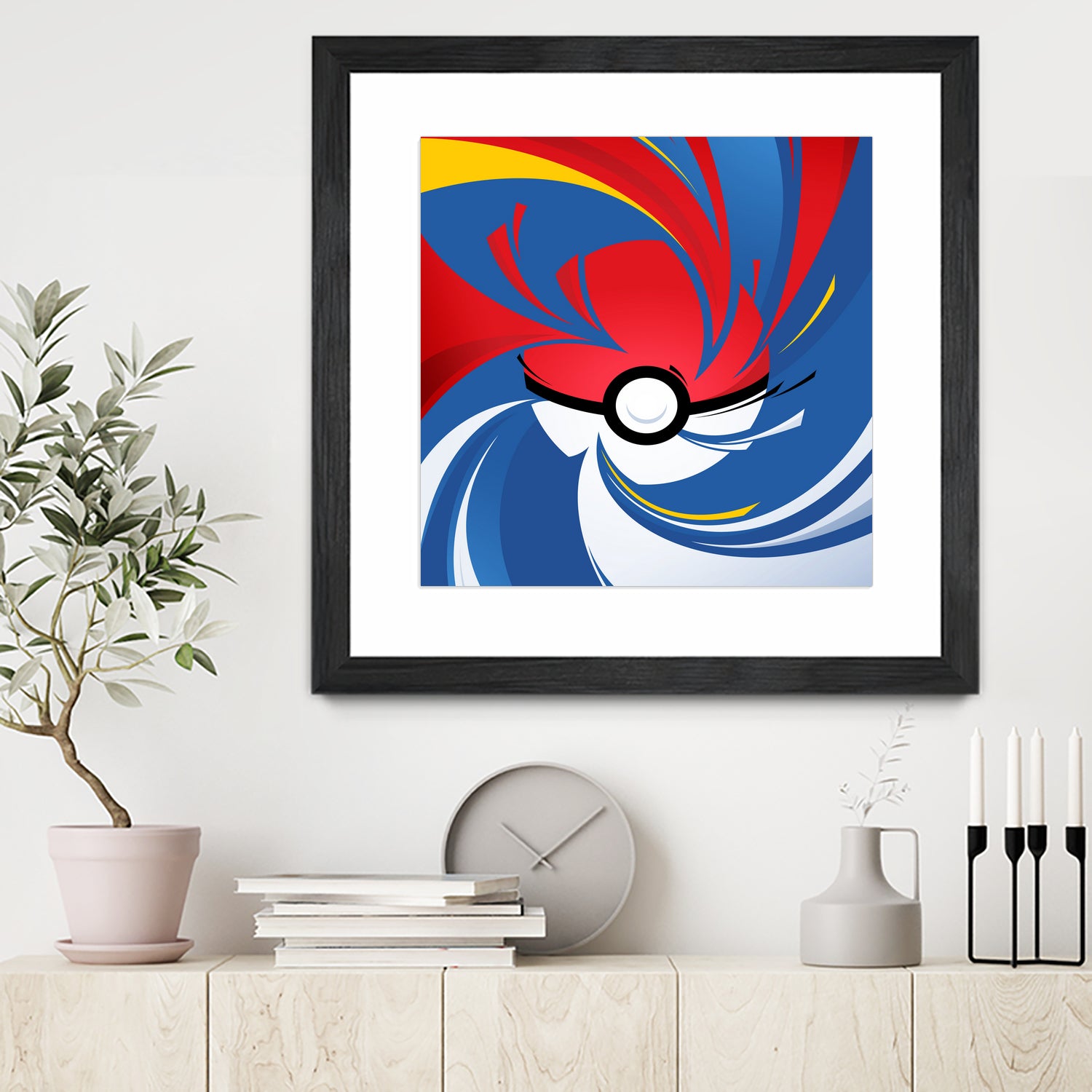 Pokemon Ball by Nikita Abakumov on GIANT ART - red vector illustration