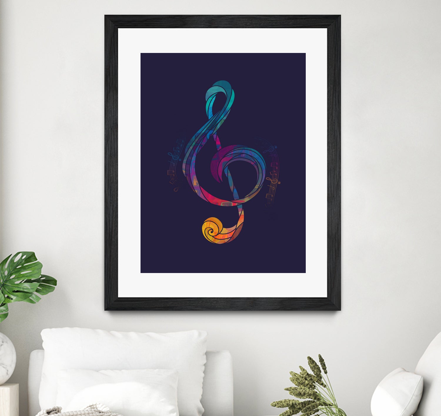 Treble Color by Leandro Jorge on GIANT ART - blue vector illustration