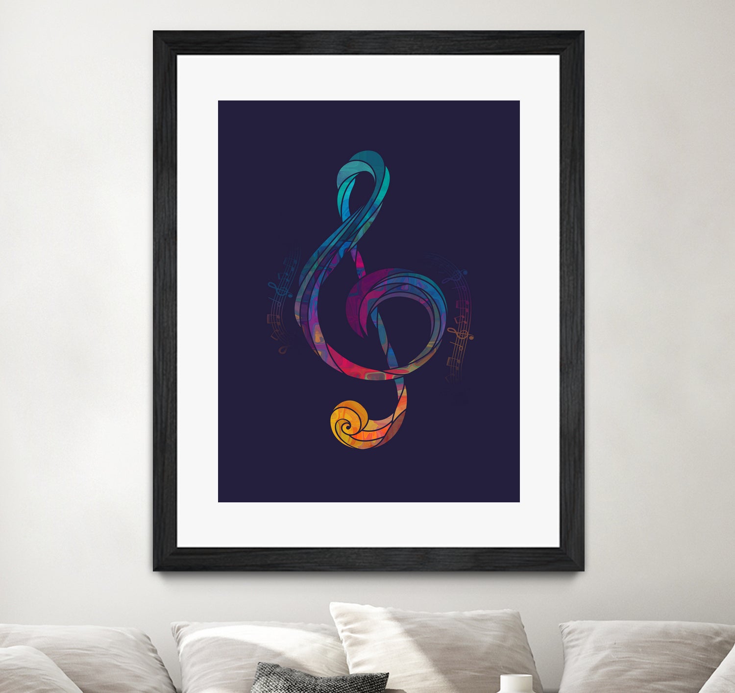 Treble Color by Leandro Jorge on GIANT ART - blue vector illustration