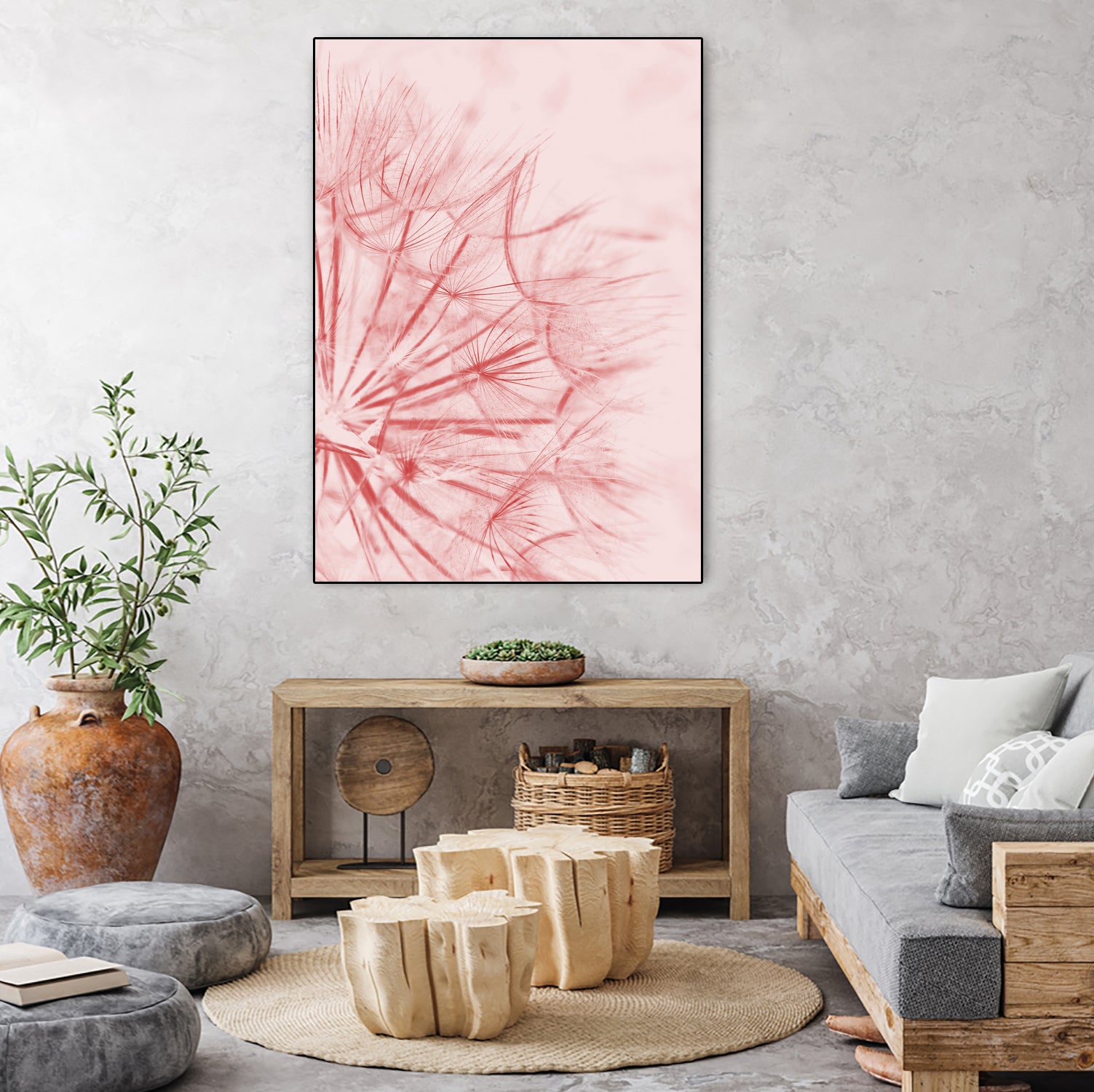 Dandelion In Pink by IOANNA PAPANIKOLAOU on GIANT ART - pink photo illustration