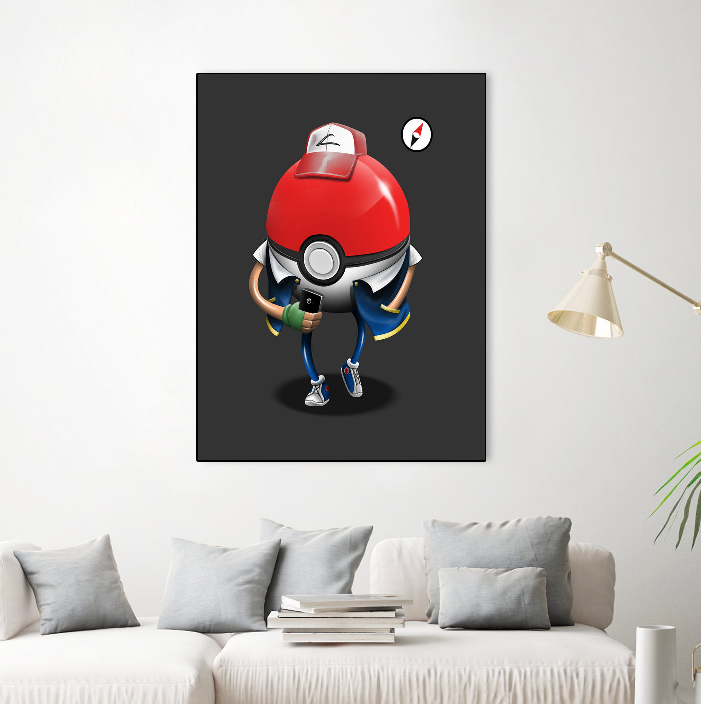 Poke Ball Go! by Vincent Trinidad on GIANT ART - gray digital painting