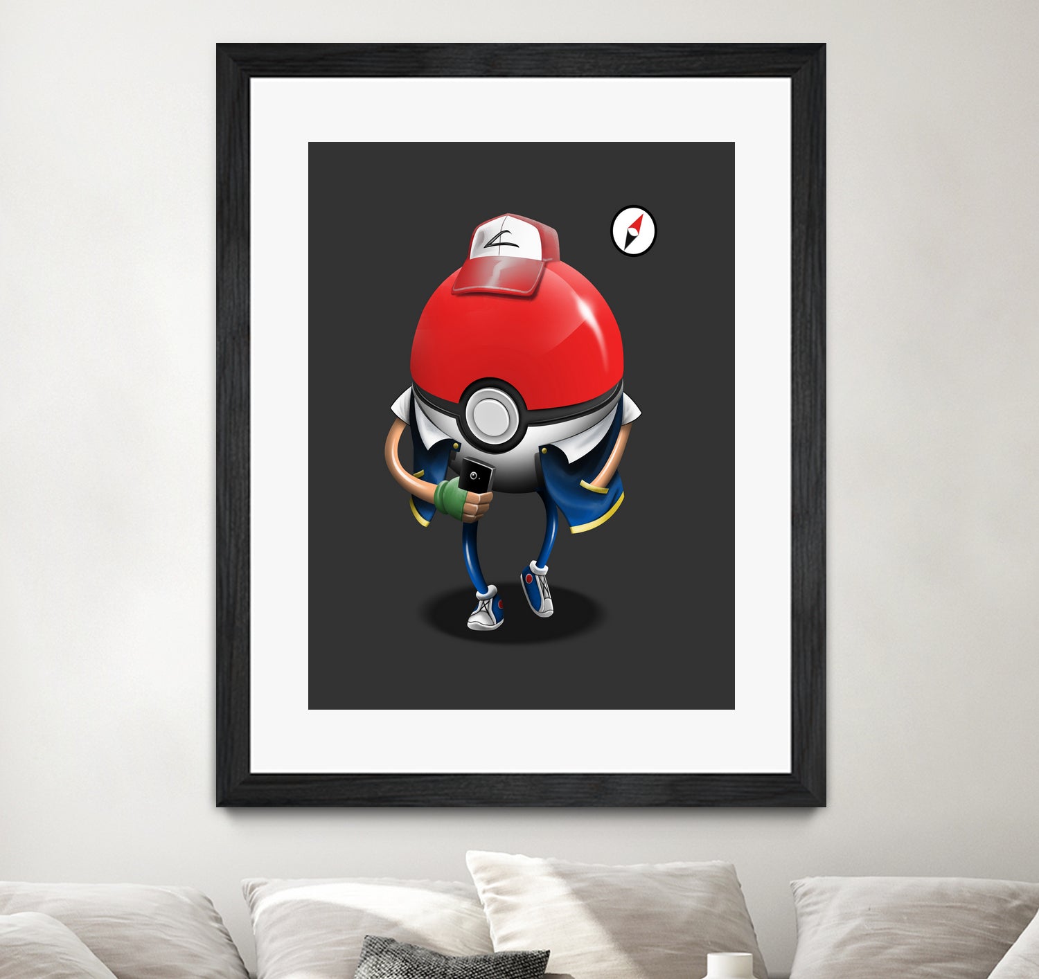 Poke Ball Go! by Vincent Trinidad on GIANT ART - gray digital painting