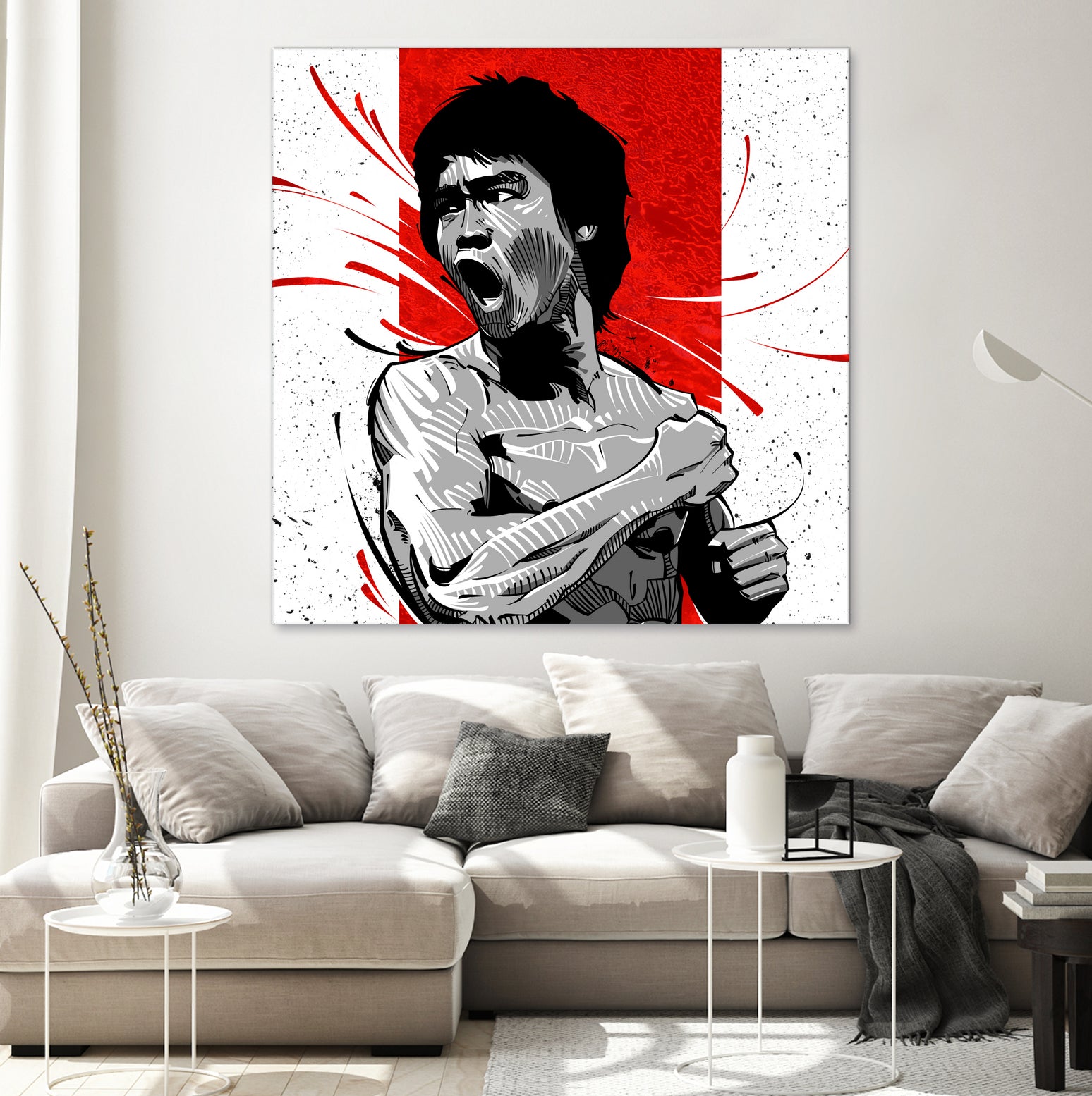 Bruce Lee by Nikita Abakumov on GIANT ART - red digital painting