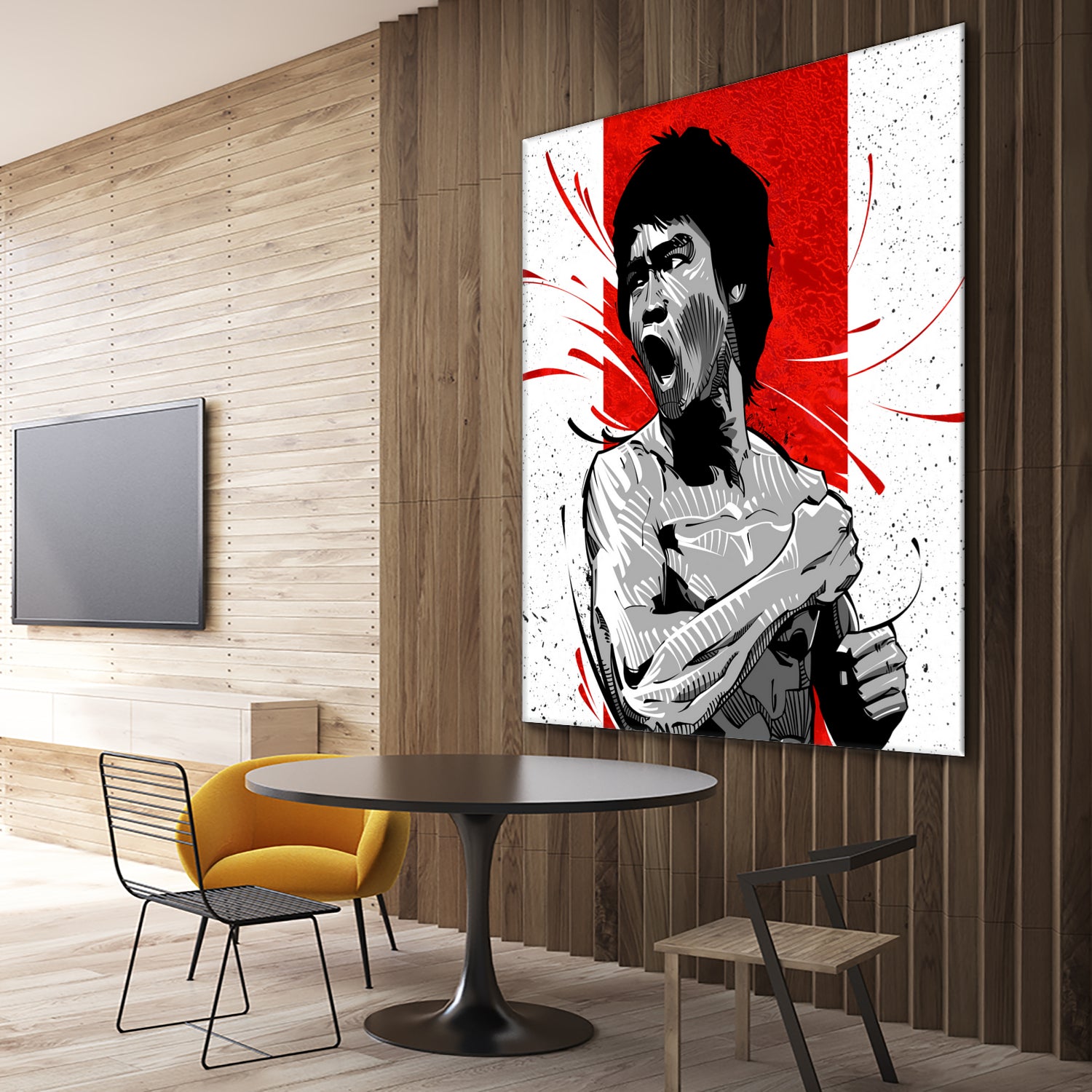 Bruce Lee by Nikita Abakumov on GIANT ART - red digital painting