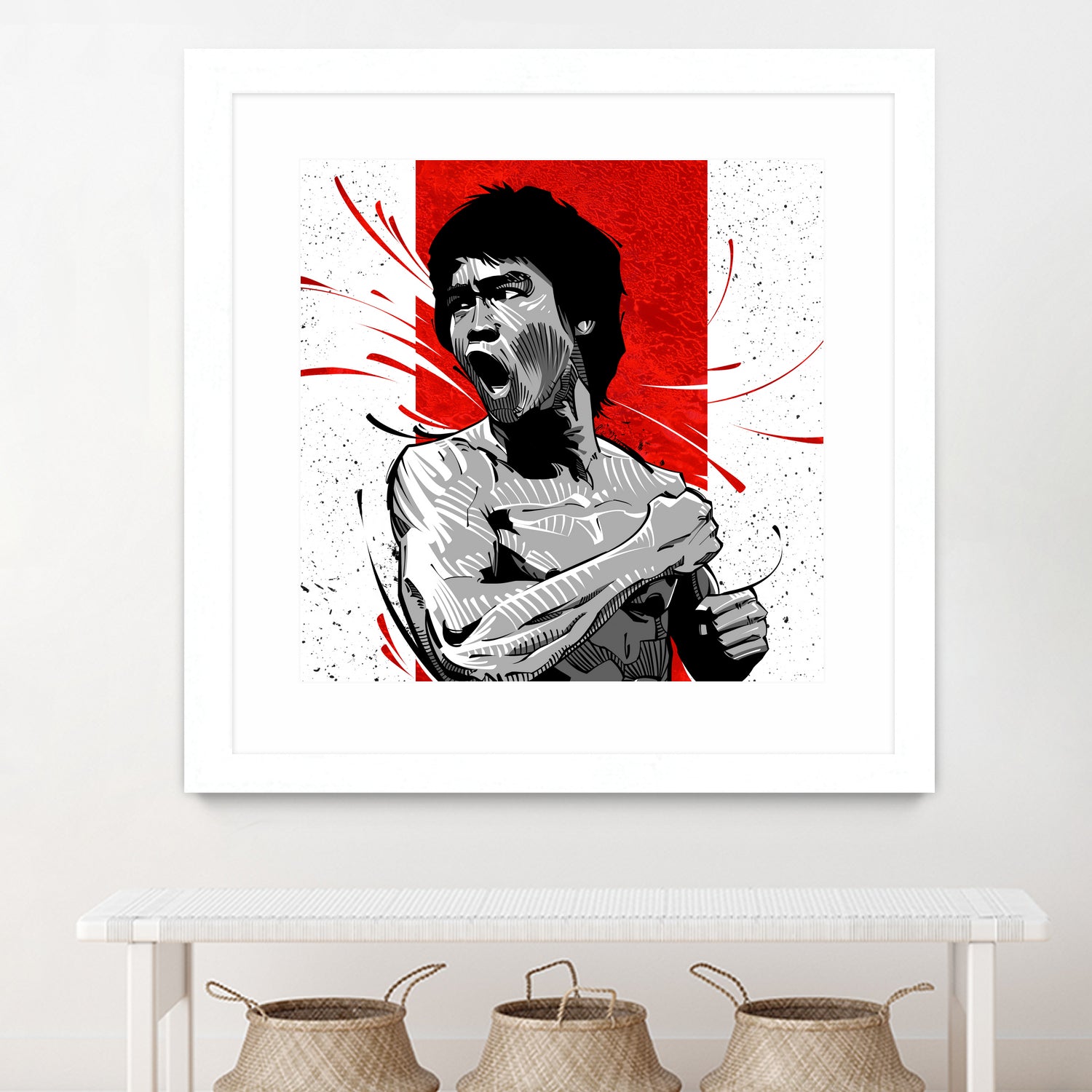 Bruce Lee by Nikita Abakumov on GIANT ART - red digital painting