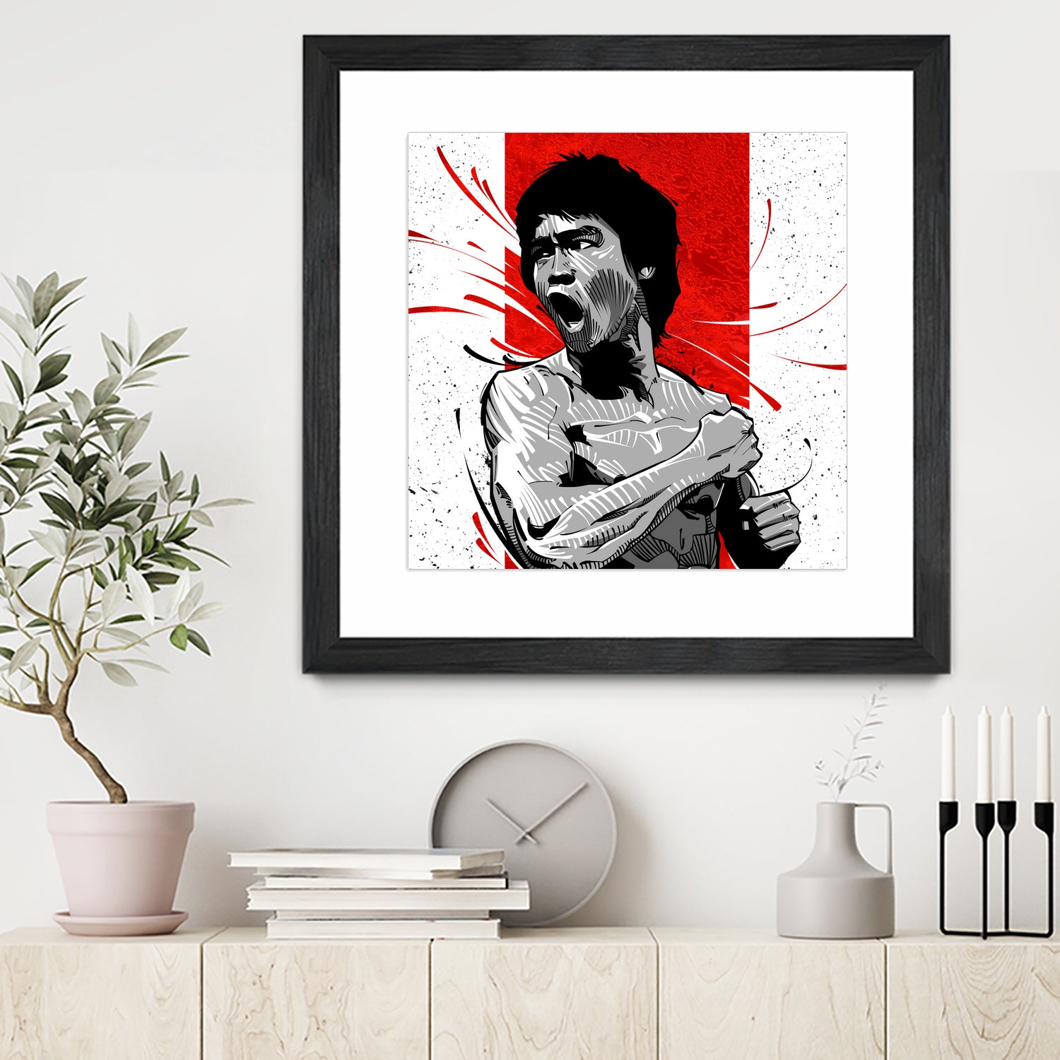 Bruce Lee by Nikita Abakumov on GIANT ART - red digital painting