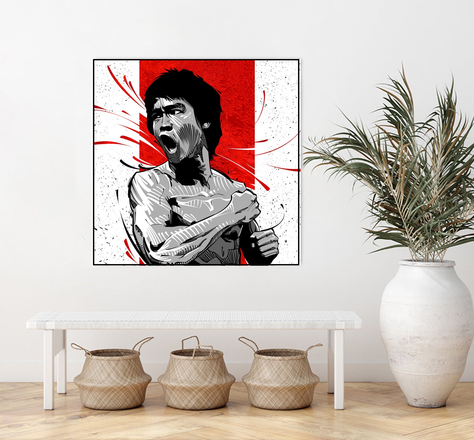 Bruce Lee by Nikita Abakumov on GIANT ART - red digital painting