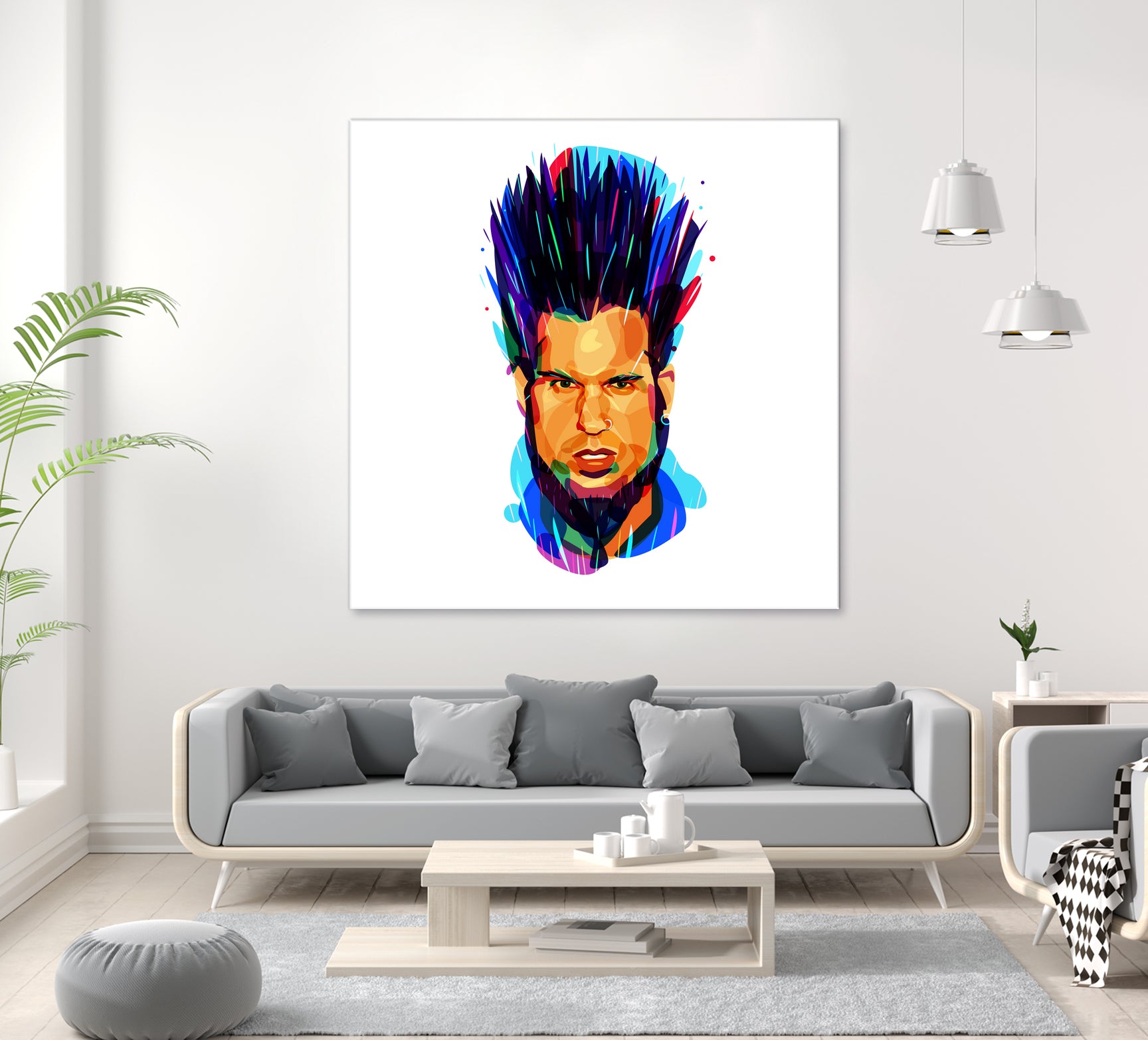 Wayne Static by Ilya Shapko on GIANT ART - blue digital drawing