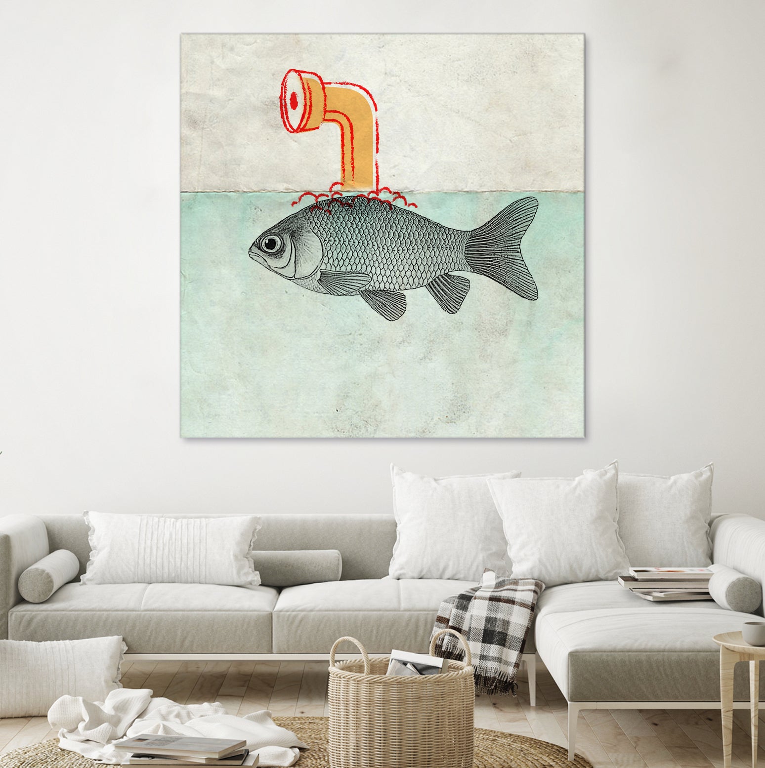 Periscope goldfish by Vin Zzep on GIANT ART - white digital painting