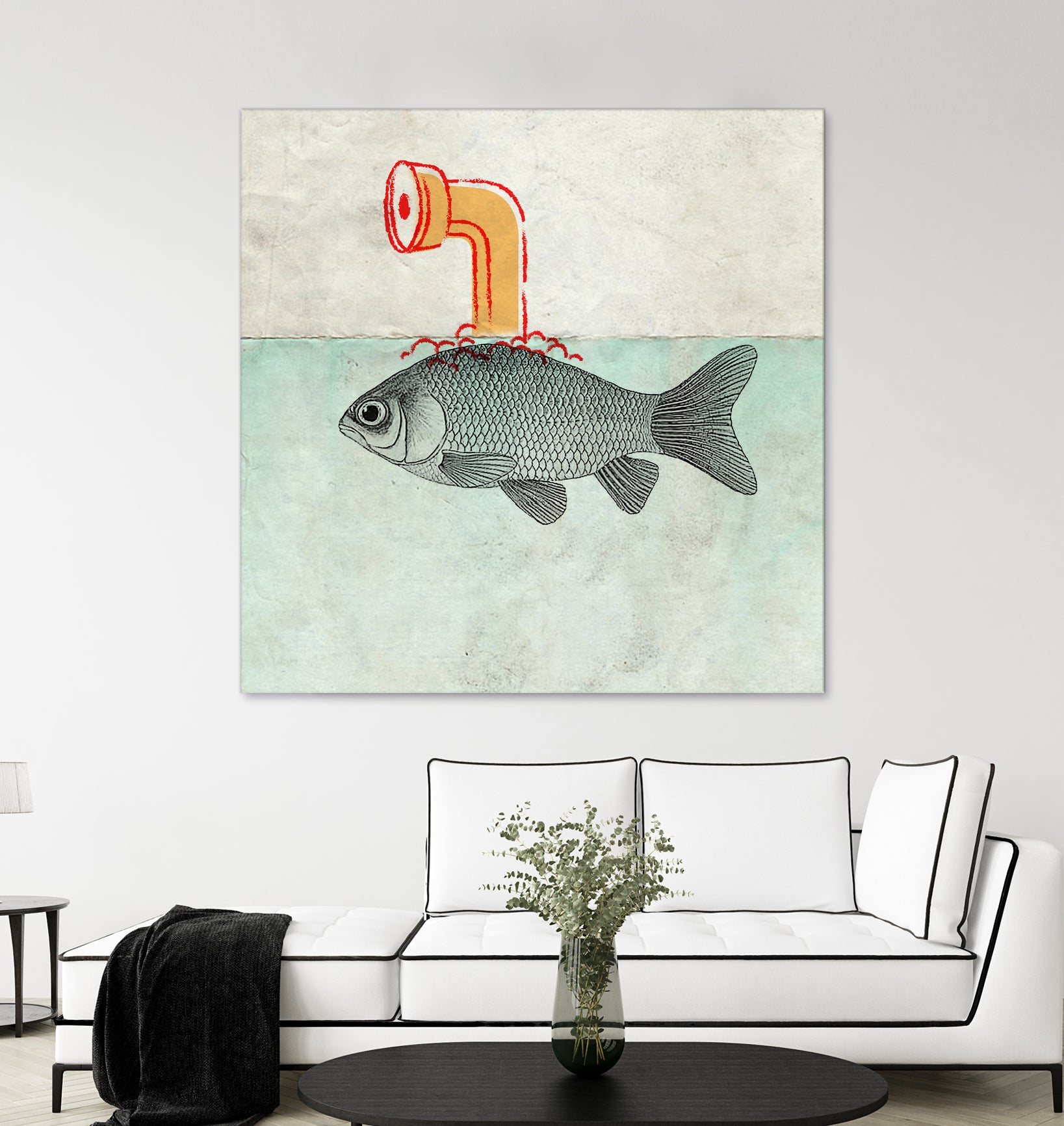 Periscope goldfish by Vin Zzep on GIANT ART - white digital painting