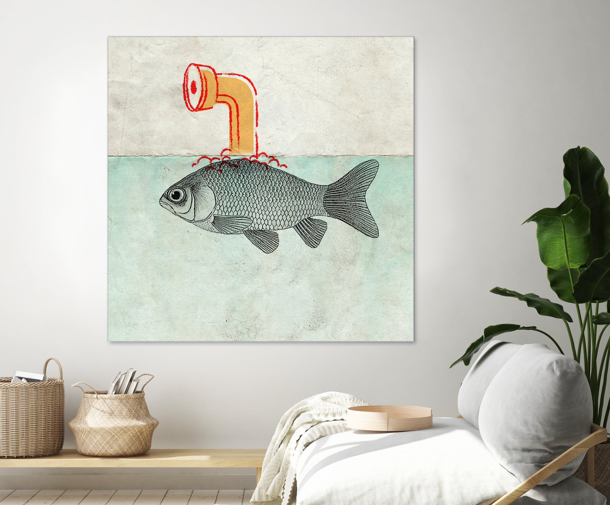 Periscope goldfish by Vin Zzep on GIANT ART - white digital painting