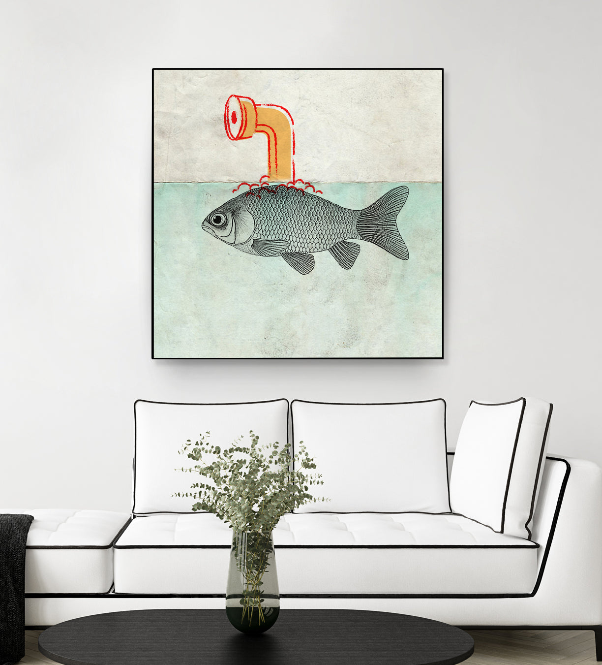 Periscope goldfish by Vin Zzep on GIANT ART - white digital painting