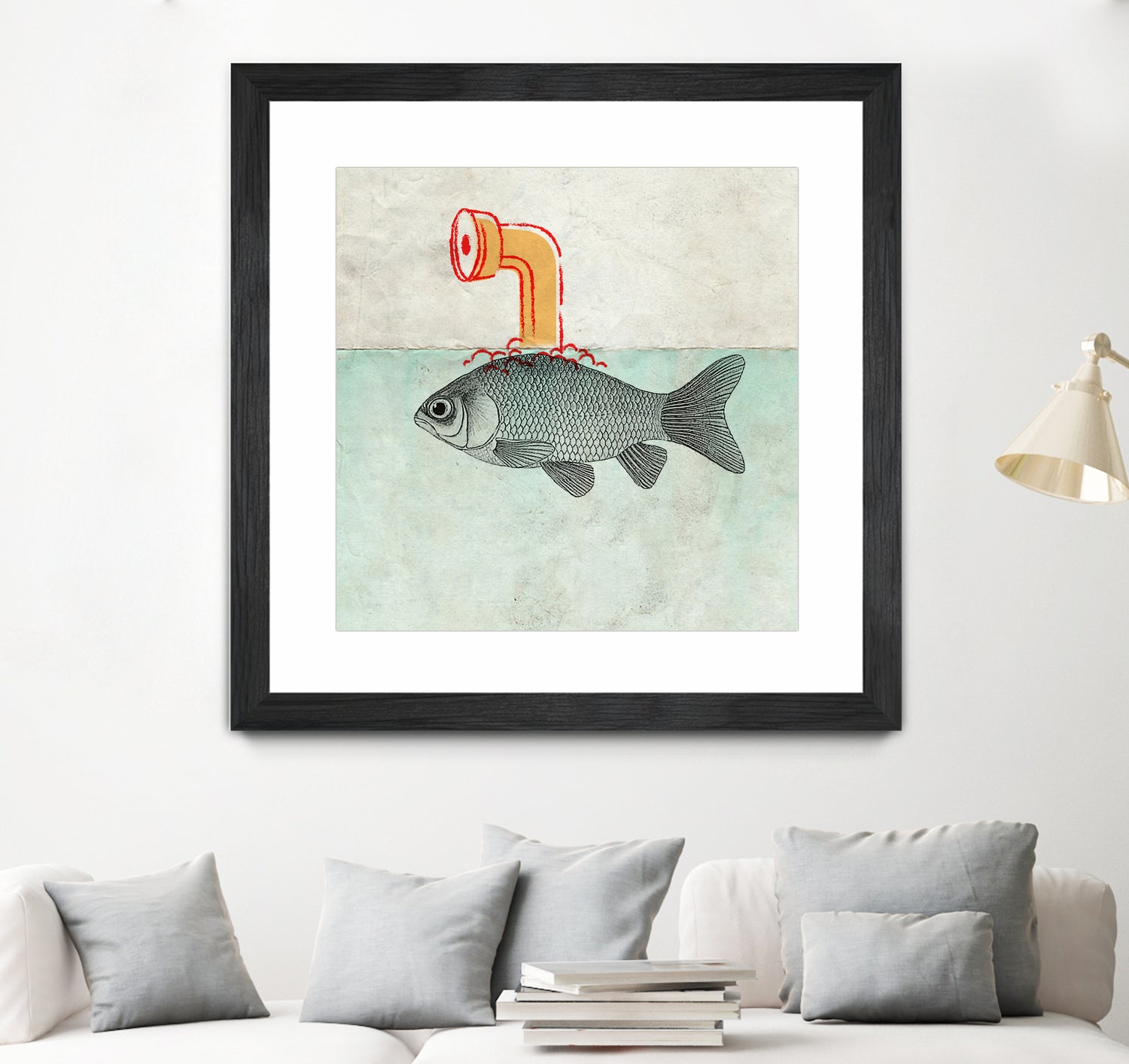 Periscope goldfish by Vin Zzep on GIANT ART - white digital painting