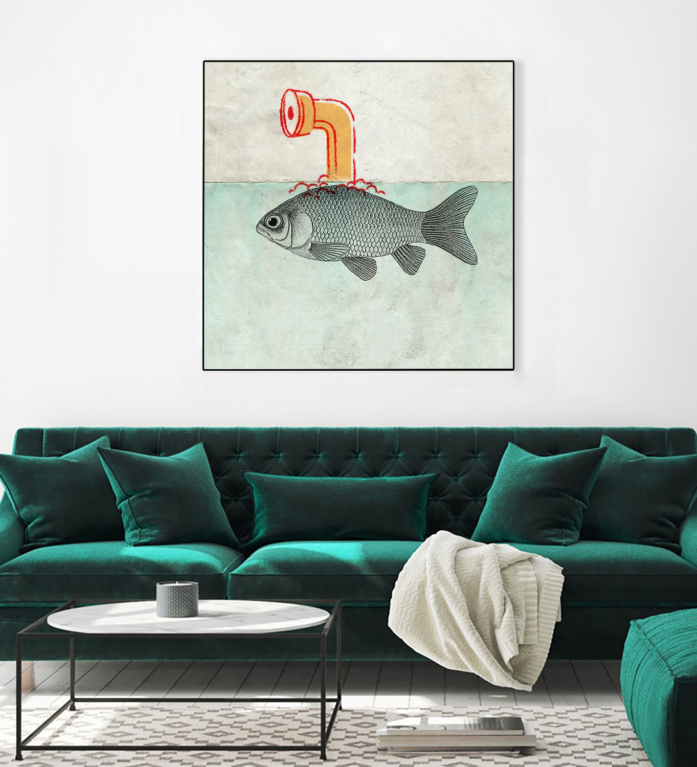 Periscope goldfish by Vin Zzep on GIANT ART - white digital painting