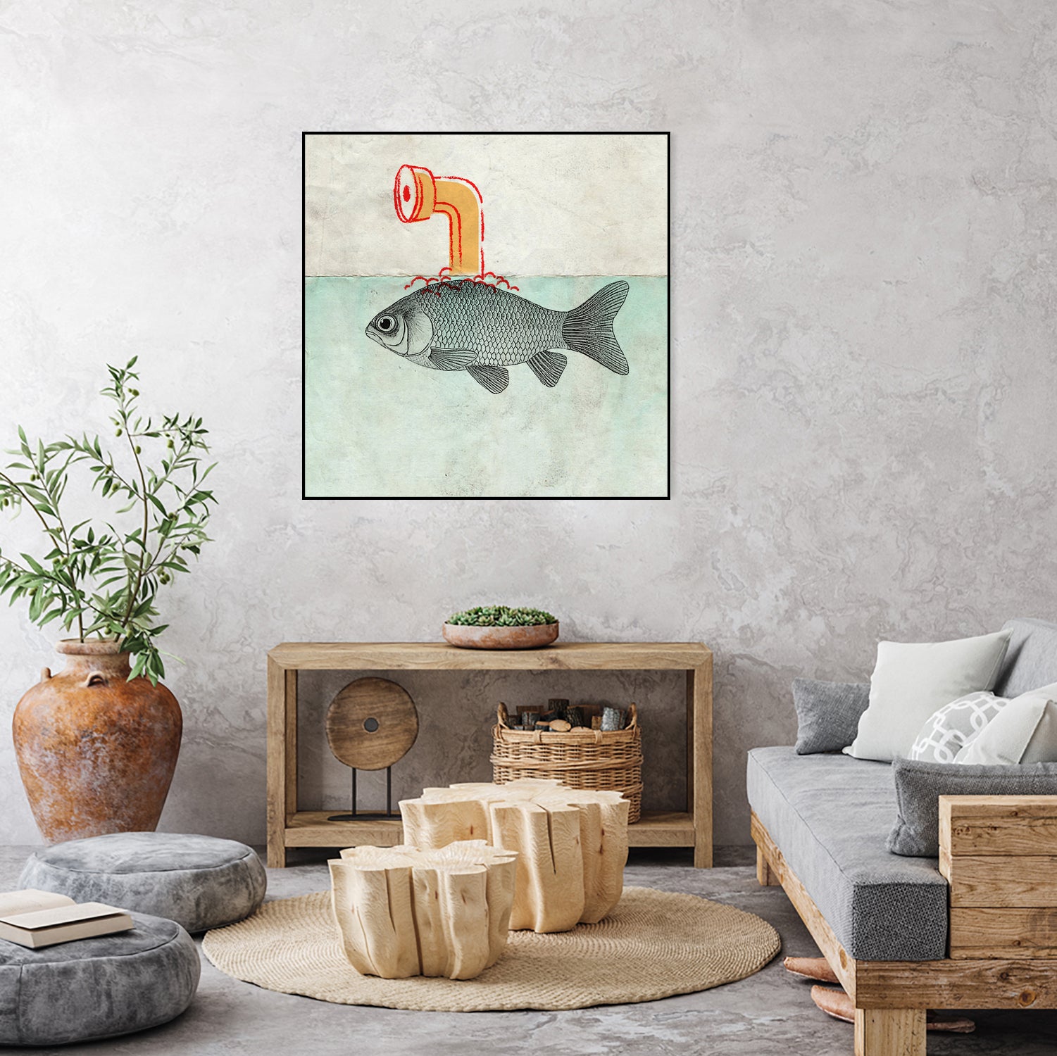 Periscope goldfish by Vin Zzep on GIANT ART - white digital painting