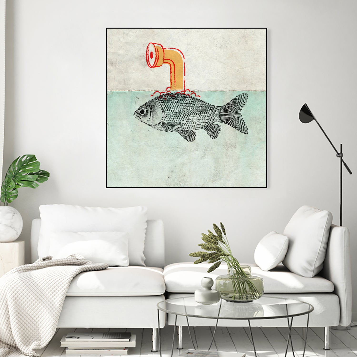 Periscope goldfish by Vin Zzep on GIANT ART - white digital painting